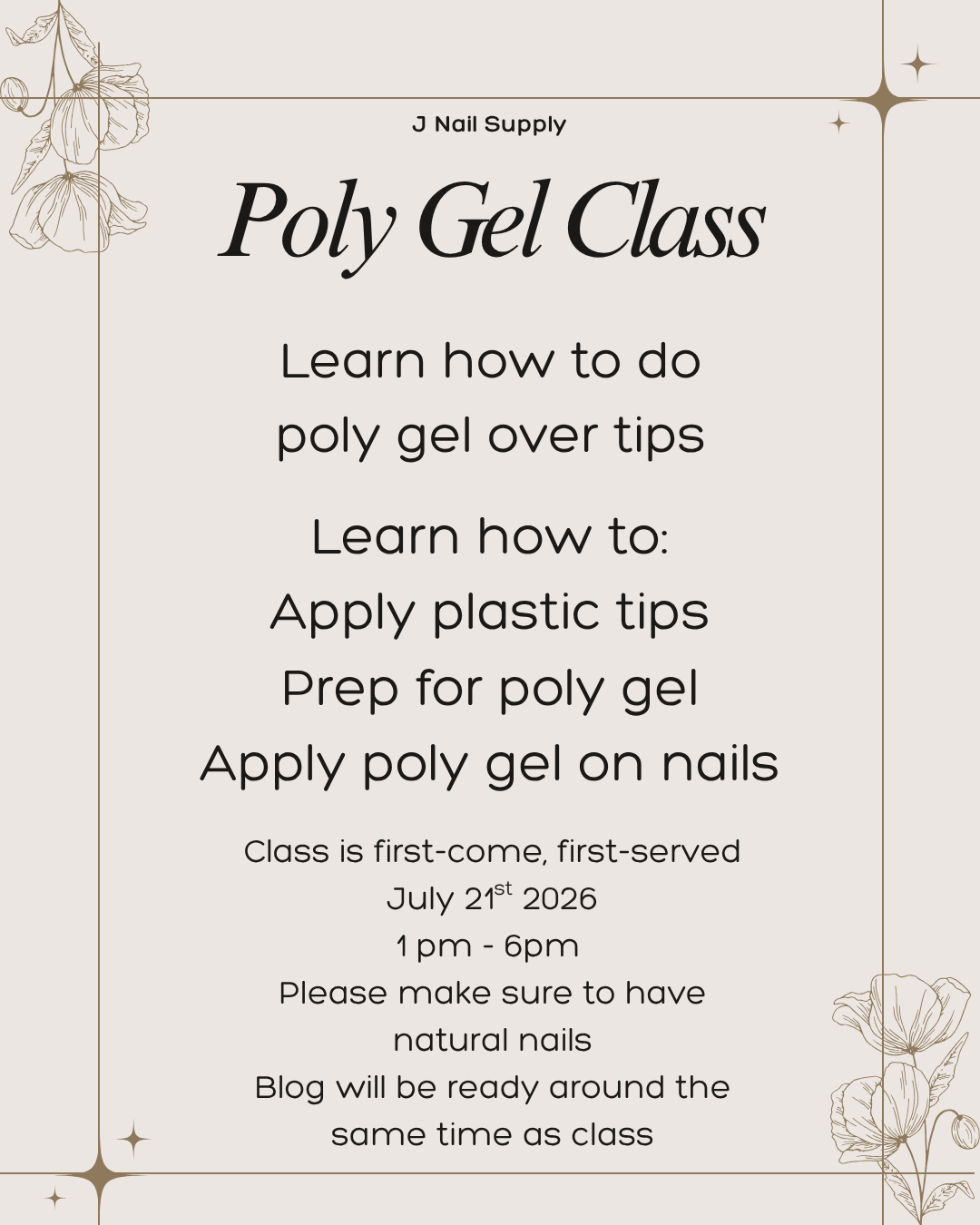 Poly Gel Class July 2026